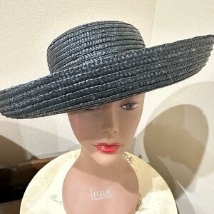 Elegant Gray Wide-Brimmed Hat